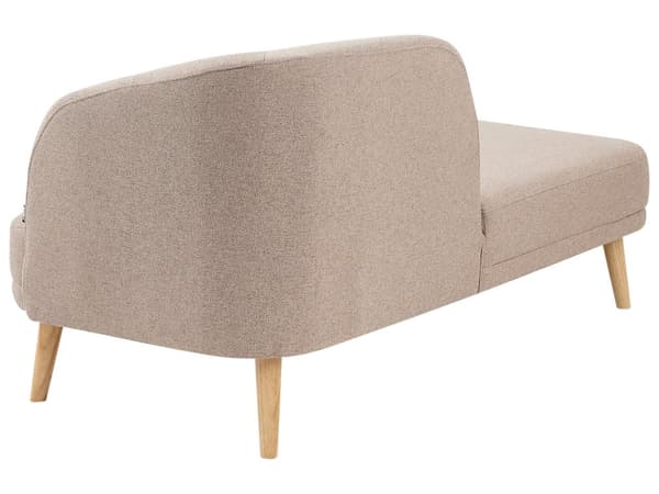 Chaiselong Lysebrun Polyester Daybed med Ryglæn Gæsteseng Multifunktionel Chaise Højrevendt Sofa Moderne til Stuen