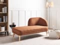 Miniatyrbillede 2 af 8: Chaiselong Gyldenbrun Polyester Daybed med Ryglæn Gæsteseng Multifunktionel Chaise Højrevendt Sofa Moderne til Stuen