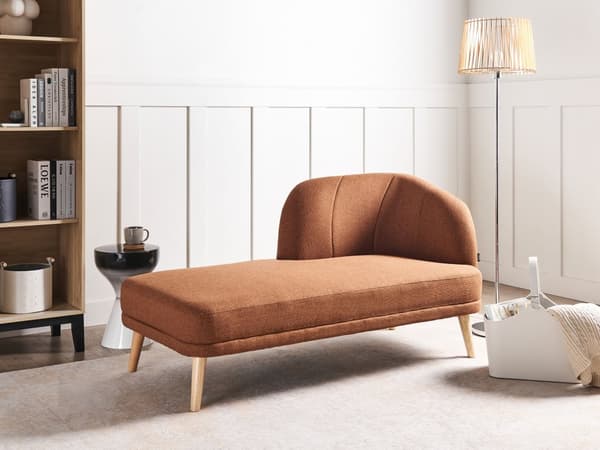 Chaiselong Gyldenbrun Polyester Daybed med Ryglæn Gæsteseng Multifunktionel Chaise Højrevendt Sofa Moderne til Stuen