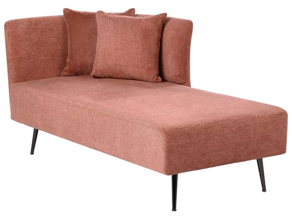 Chaiselong Rød Polyester Daybed med Ryglæn Gæsteseng Multifunktionel Chaise Venstrevendt Sofa Moderne til Stuen