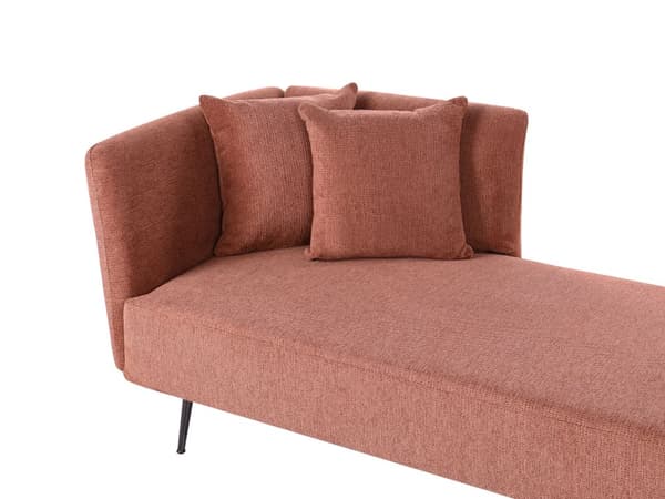 Chaiselong Rød Polyester Daybed med Ryglæn Gæsteseng Multifunktionel Chaise Venstrevendt Sofa Moderne til Stuen