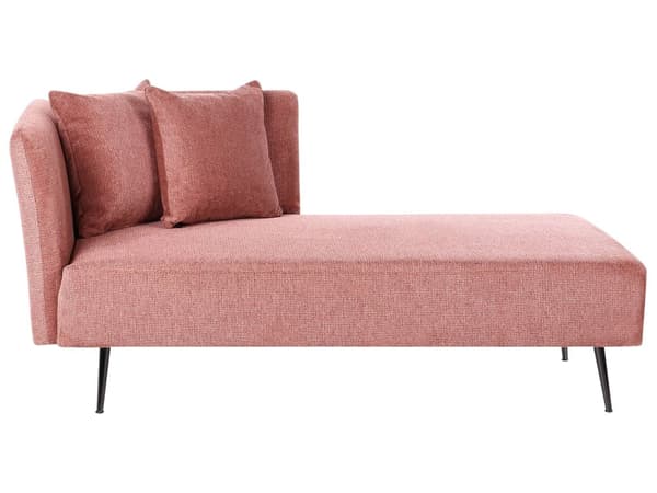 Chaiselong Rød Polyester Daybed med Ryglæn Gæsteseng Multifunktionel Chaise Venstrevendt Sofa Moderne til Stuen