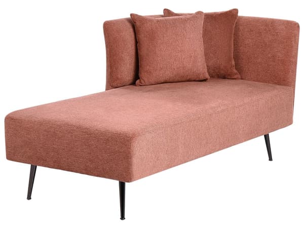 Chaiselong Rød Polyester Daybed med Ryglæn Gæsteseng Multifunktionel Chaise Højrevendt Sofa Moderne til Stuen