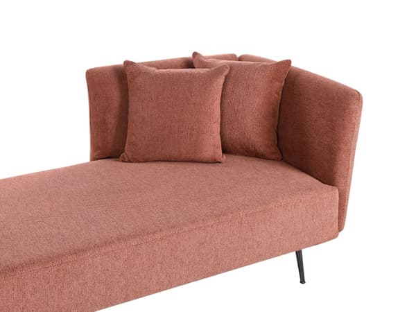 Chaiselong Rød Polyester Daybed med Ryglæn Gæsteseng Multifunktionel Chaise Højrevendt Sofa Moderne til Stuen