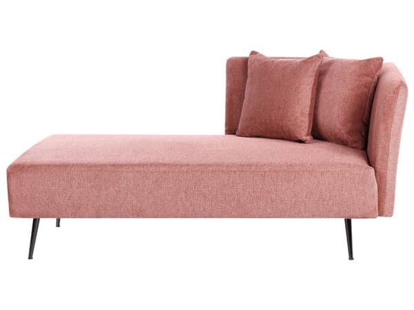 Chaiselong Rød Polyester Daybed med Ryglæn Gæsteseng Multifunktionel Chaise Højrevendt Sofa Moderne til Stuen