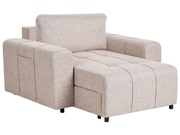Schäslong Ljusbrun Tyg Klädsel Armstöd Kudde Ryggstöd Modern Design Symmetrisk Vardagsrum