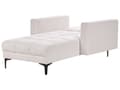 Miniatyrbild 5 av 10: Schäslong Off-White Polyester Tyg Klädsel Lutande Ryggstöd 3 Lägen