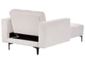Miniatyrbild 7 av 10: Schäslong Off-White Polyester Tyg Klädsel Lutande Ryggstöd 3 Lägen