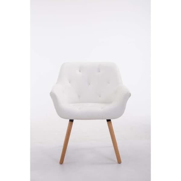 Besöksstol - CLP - Cassidy - Imiterat läder - Vit - Med armstöd - Modern design