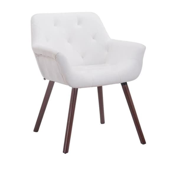Besöksstol Cassidy konstläder - Vit - Valnöt - Inredning - Modern - Design