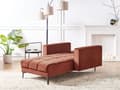 Miniatyrbillede 4 af 11: Chaiselong Rød Velour Daybed med Ryglæn Gæsteseng Multifunktionel Chaise med Splitback Sofa Moderne til Stuen
