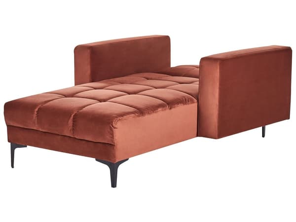 Chaiselong Rød Velour Daybed med Ryglæn Gæsteseng Multifunktionel Chaise med Splitback Sofa Moderne til Stuen