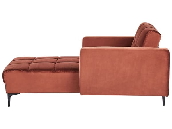 Chaiselong Rød Velour Daybed med Ryglæn Gæsteseng Multifunktionel Chaise med Splitback Sofa Moderne til Stuen
