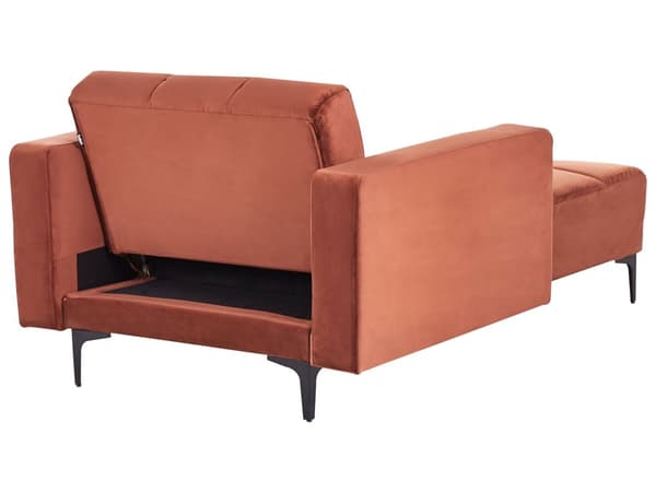 Chaiselong Rød Velour Daybed med Ryglæn Gæsteseng Multifunktionel Chaise med Splitback Sofa Moderne til Stuen