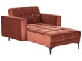 Miniatyrbillede 1 af 11: Chaiselong Rød Velour Daybed med Ryglæn Gæsteseng Multifunktionel Chaise med Splitback Sofa Moderne til Stuen