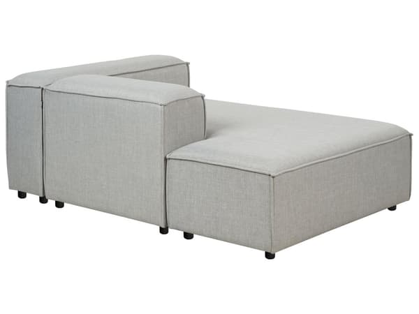 Chaiselong Grå Polyester Daybed med Ryglæn Gæsteseng Multifunktionel Chaise Højrevendt Sofa Moderne til Stuen