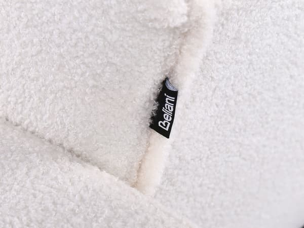 Schäslong Vit Bouclé Tuftad Fällbart Ryggstöd med 3 Lägen Glamourös Design Vardagsrum
