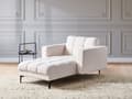 Miniatyrbillede 2 af 11: Chaiselong Hvid Boucle Daybed med Ryglæn Gæsteseng Multifunktionel Chaise med Splitback Sofa Moderne til Stuen