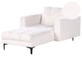 Miniatyrbillede 1 af 11: Chaiselong Hvid Boucle Daybed med Ryglæn Gæsteseng Multifunktionel Chaise med Splitback Sofa Moderne til Stuen