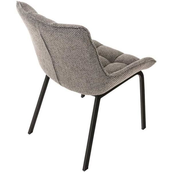 Matsalsstol - Saranda - Tygliknande - Grå titan - Ben i svart metall - Bekväm och designad