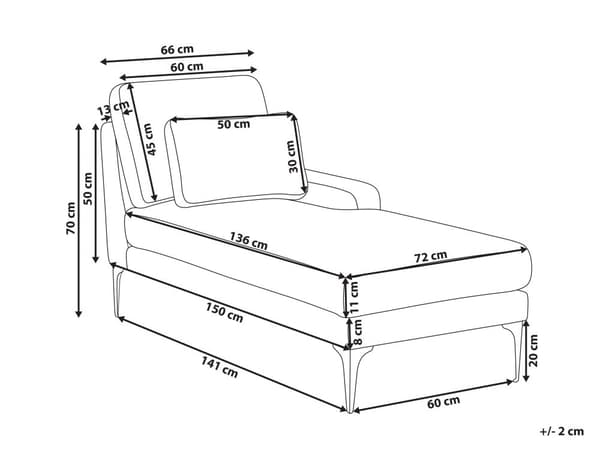 Chaiselong Grøn Polyester Daybed med Ryglæn Gæsteseng Multifunktionel Chaise Venstrevendt Sofa Moderne til Stuen