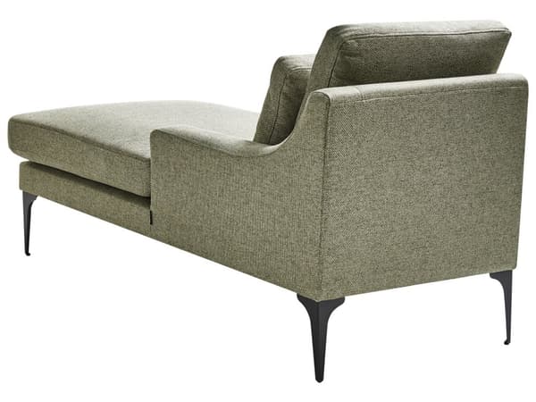 Chaiselong Grøn Polyester Daybed med Ryglæn Gæsteseng Multifunktionel Chaise Venstrevendt Sofa Moderne til Stuen