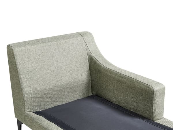 Chaiselong Grøn Polyester Daybed med Ryglæn Gæsteseng Multifunktionel Chaise Venstrevendt Sofa Moderne til Stuen