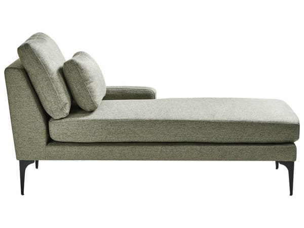 Chaiselong Grøn Polyester Daybed med Ryglæn Gæsteseng Multifunktionel Chaise Venstrevendt Sofa Moderne til Stuen