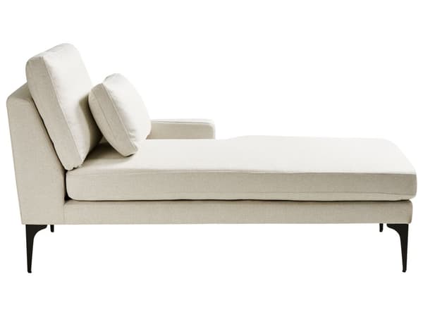 Chaiselong Lys Beige Polyester Daybed med Ryglæn Gæsteseng Multifunktionel Chaise Venstrevendt Sofa Moderne til Stuen