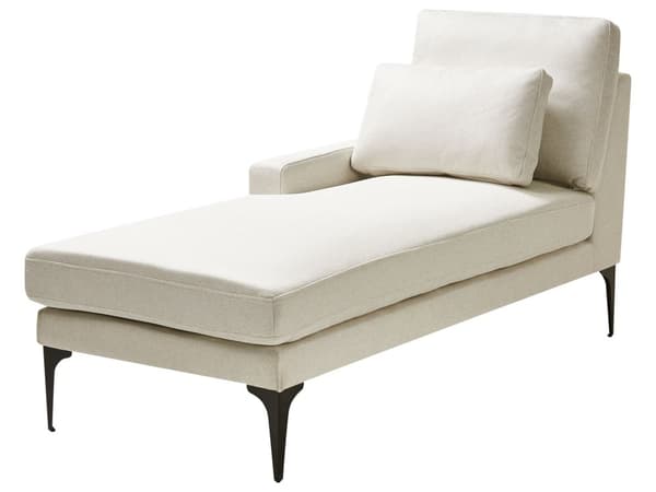 Chaiselong Lys Beige Polyester Daybed med Ryglæn Gæsteseng Multifunktionel Chaise Højrevendt Sofa Moderne til Stuen
