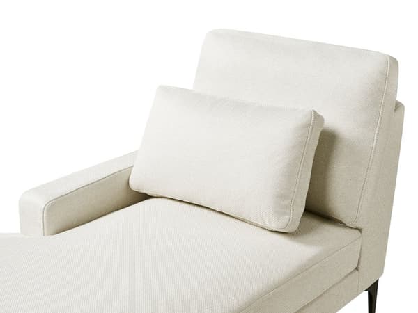 Chaiselong Lys Beige Polyester Daybed med Ryglæn Gæsteseng Multifunktionel Chaise Højrevendt Sofa Moderne til Stuen