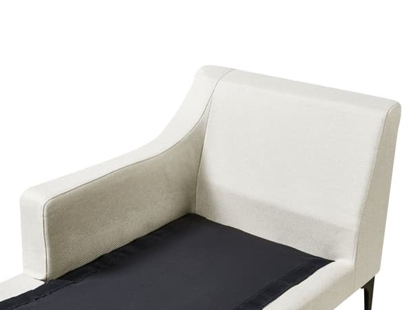 Chaiselong Lys Beige Polyester Daybed med Ryglæn Gæsteseng Multifunktionel Chaise Højrevendt Sofa Moderne til Stuen