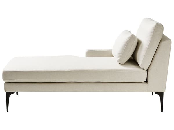 Chaiselong Lys Beige Polyester Daybed med Ryglæn Gæsteseng Multifunktionel Chaise Højrevendt Sofa Moderne til Stuen