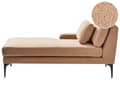 Miniatyrbillede 1 af 11: Chaiselong Beige Boucle Daybed med Ryglæn Gæsteseng Multifunktionel Chaise Højrevendt Sofa Moderne til Stuen