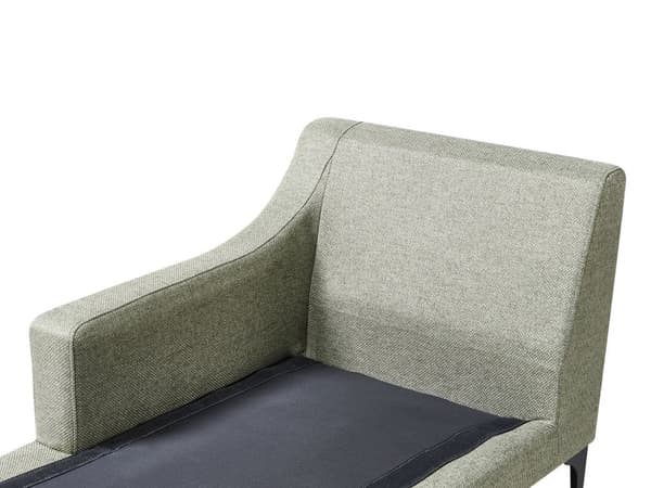 Chaiselong Grøn Polyester Daybed med Ryglæn Gæsteseng Multifunktionel Chaise Højrevendt Sofa Moderne til Stuen