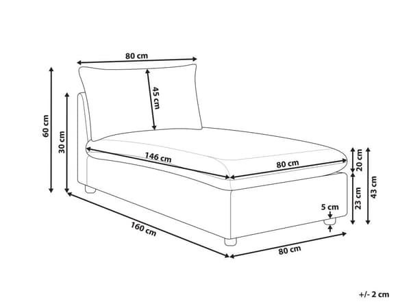 Schäslong Lounge Off-White Polyester Stoppad utan Armstöd Vardagsrumsmöbler Snygg Modern