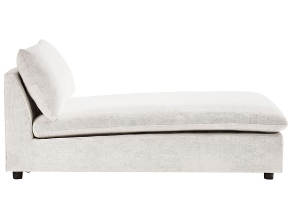 Schäslong Lounge Off-White Polyester Stoppad utan Armstöd Vardagsrumsmöbler Snygg Modern