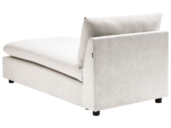 Schäslong Lounge Off-White Polyester Stoppad utan Armstöd Vardagsrumsmöbler Snygg Modern