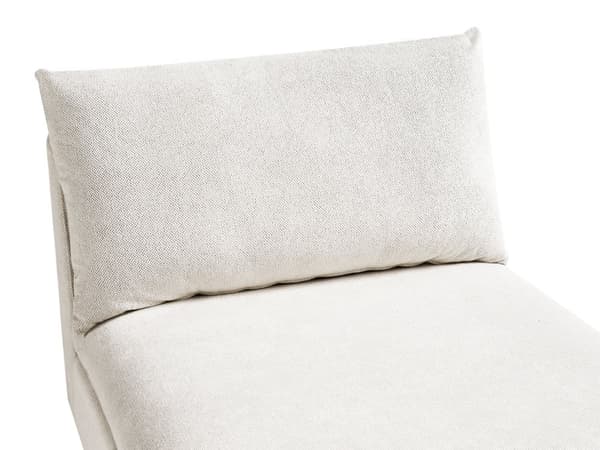 Schäslong Lounge Off-White Polyester Stoppad utan Armstöd Vardagsrumsmöbler Snygg Modern