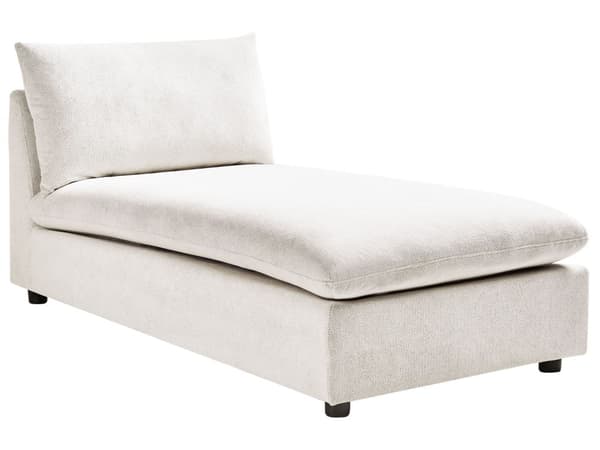 Schäslong Lounge Off-White Polyester Stoppad utan Armstöd Vardagsrumsmöbler Snygg Modern