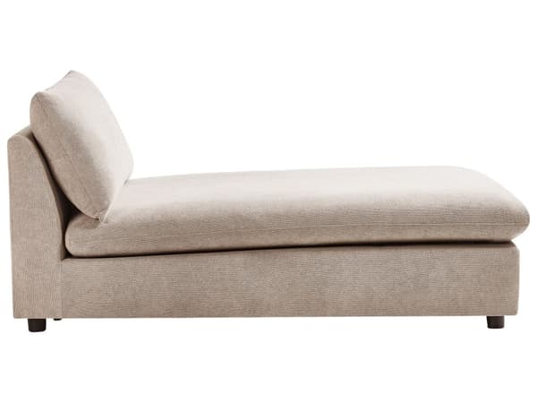 Chaiselong Taupe Polyester Polstret Armløs Stue Møbler Stilfuld Moderne