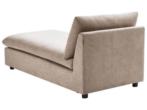 Chaiselong Taupe Polyester Polstret Armløs Stue Møbler Stilfuld Moderne