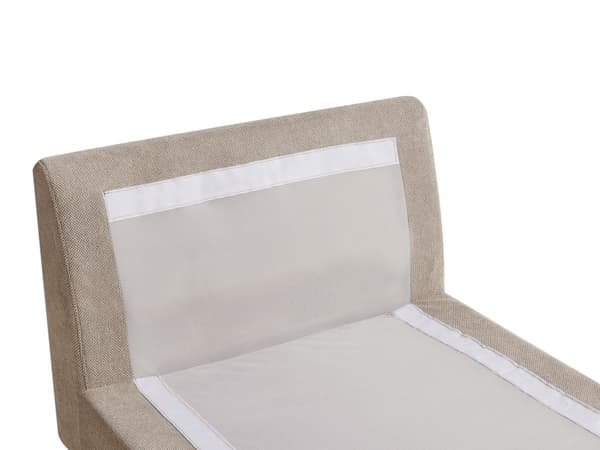 Chaiselong Taupe Polyester Polstret Armløs Stue Møbler Stilfuld Moderne