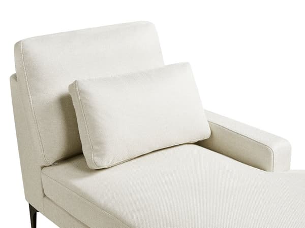 Schäslong Vänster Ljusbeige Tyg Vattenbeständig Klädsel Metallben med kuddar