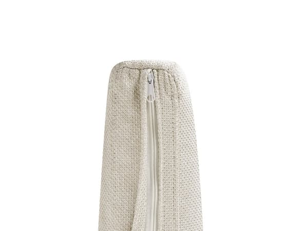 Schäslong Höger Ljusbeige Tyg Vattenbeständig Klädsel Metallben med kuddar