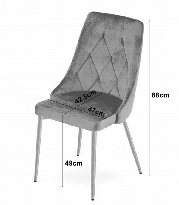 Chaise Leobert - model39314-IMOLA-ROSY01 - Chaise IMOLA - svart sammet / träfärgade ben x 4