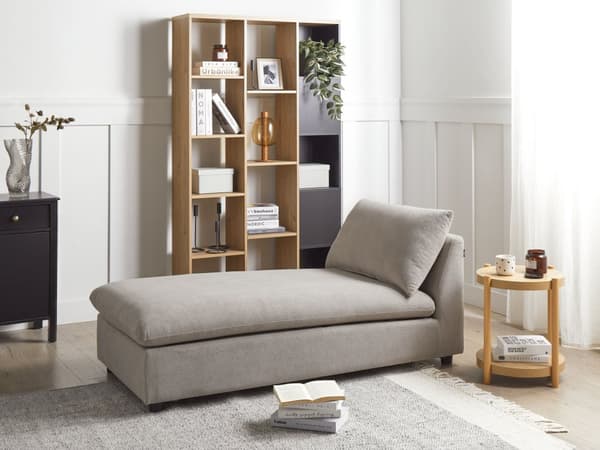 Schäslong Taupe Polyester Stoppad Armlös Vardagsrumsmöbler Snygg Modern