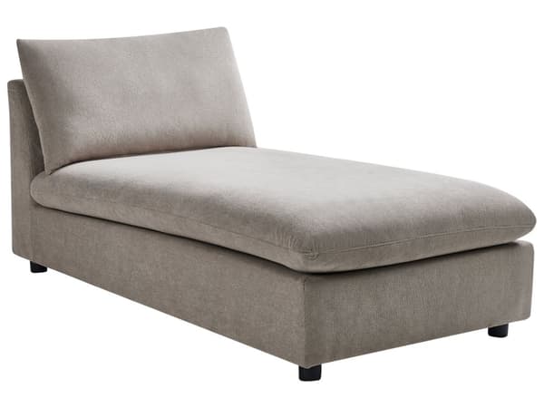 Schäslong Taupe Polyester Stoppad Armlös Vardagsrumsmöbler Snygg Modern