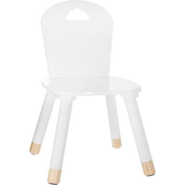 par 2 mjuka vita barnstolar i trä - Mått: L28x B50 x H28 cm
