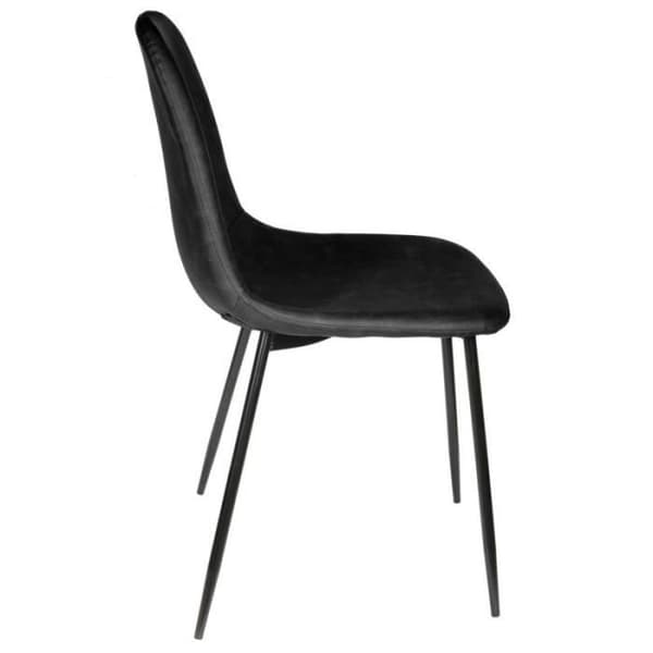 Set med 2 Stolför Design Svart - Paris Pris - Amber - Polstrad Sits - Enkel att underhålla